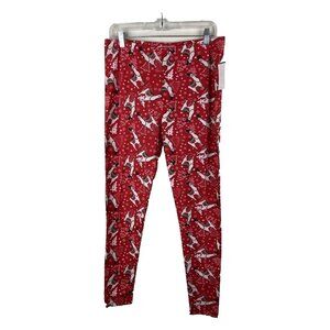 With Love Derek Womens 1X Plus Soft Leggings Llamas Christmas New